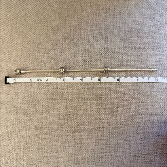 Pandora Silver Snake Chain Bracelet with Starburst Charms - Picture 7 of 7